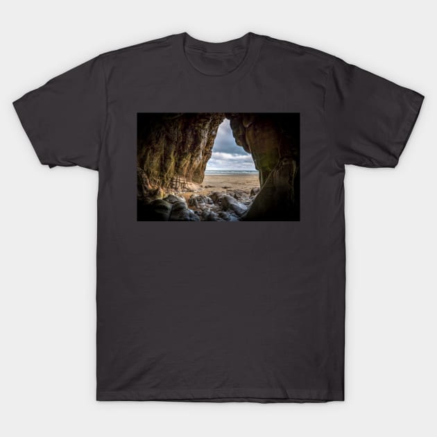 Pendine Sands Cave T-Shirt by tommysphotos